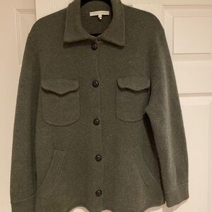 NakedCashmere Doutzen Cashmere Sweater Coat Jacket in Army Green, Size small
